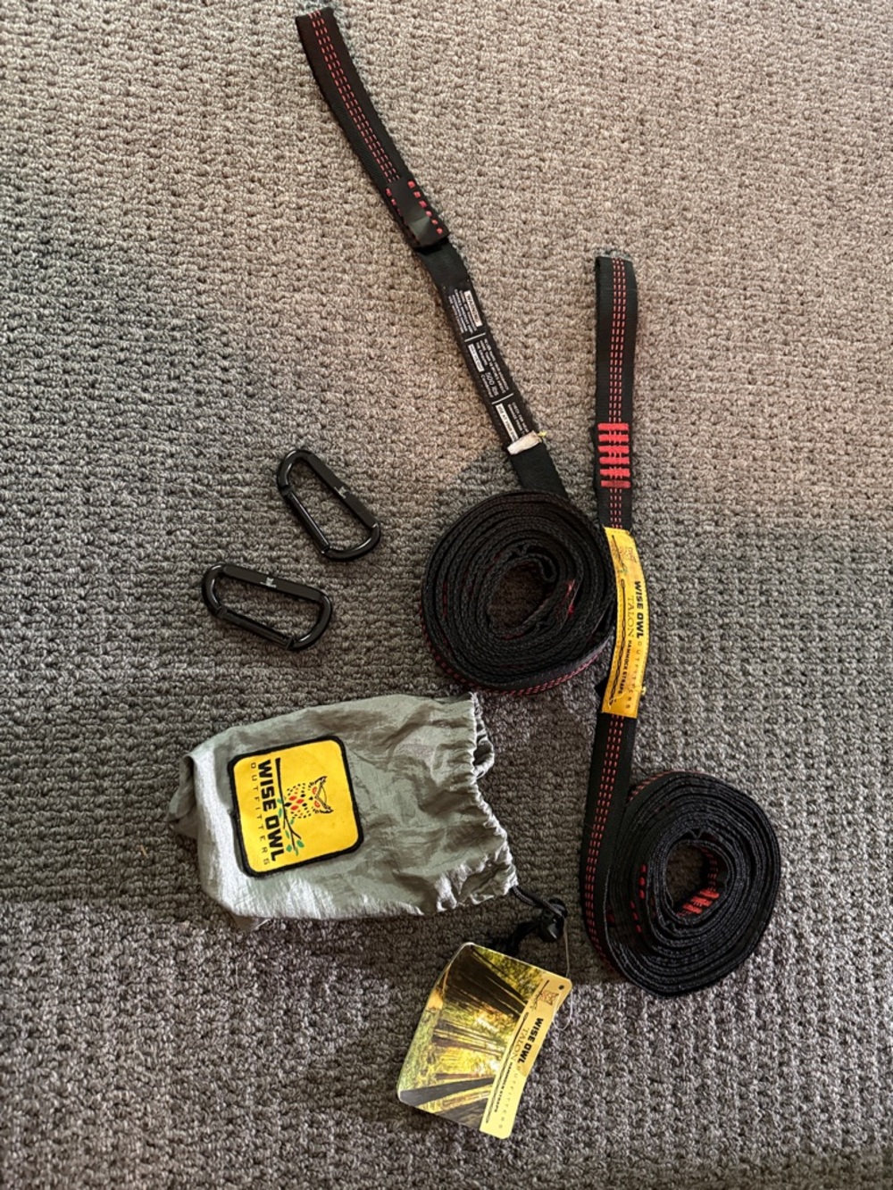 Wise Owl Outfitters Hammock Straps for Trees Heavy Duty - Set of Two 10ft Black